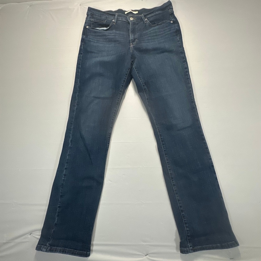 Levis Classic Straight Leg Jeans Womens 12L Dark Wash Blue Denim W31 L32 0434